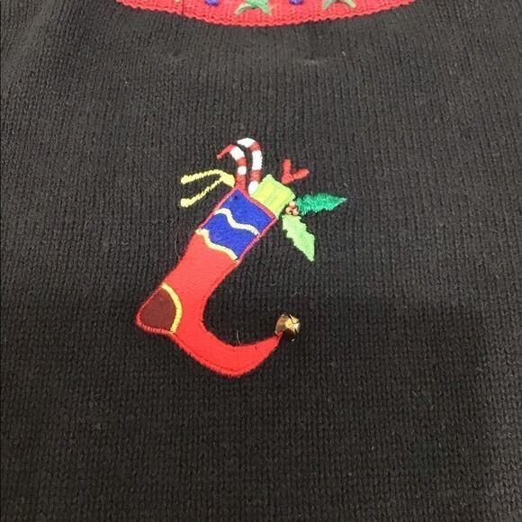 Tiara International Christmas Cardigan Sweater Size XL Holiday Sweater Stockings - Picture 9 of 15